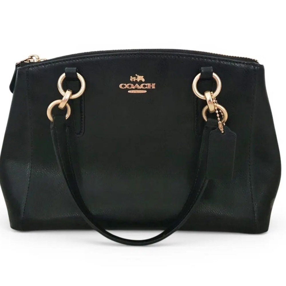 Coach Vintage Y2K Black Crossgrain Saffiano Leather Shoulder Bag Purse